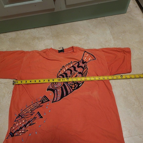 VTG 90s Fish Mens Adult Size M Medium Single Stitch Colorful Graphic T Shirt - Picture 5 of 9